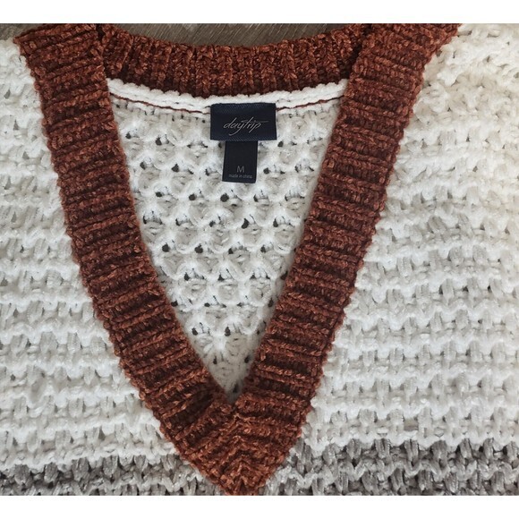 Daytrip Buckle Womens Pullover Knit Sweater‎ Striped Scoop Neck Size M *see pics - Picture 2 of 7